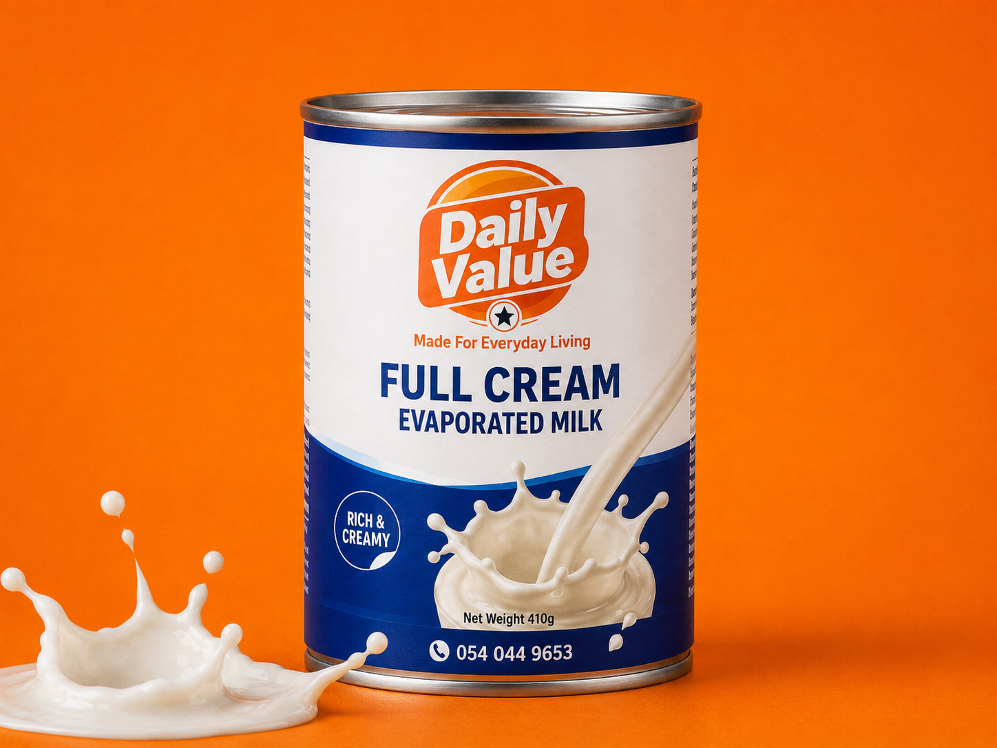 Daily Value evaporated milk can