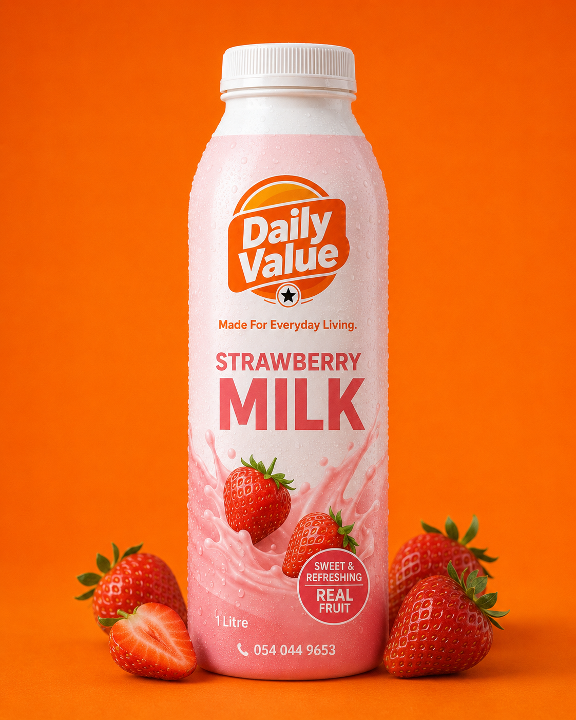 Daily Value strawberry milk bottle