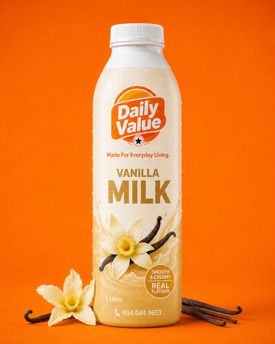 Daily Value vanilla milk bottle